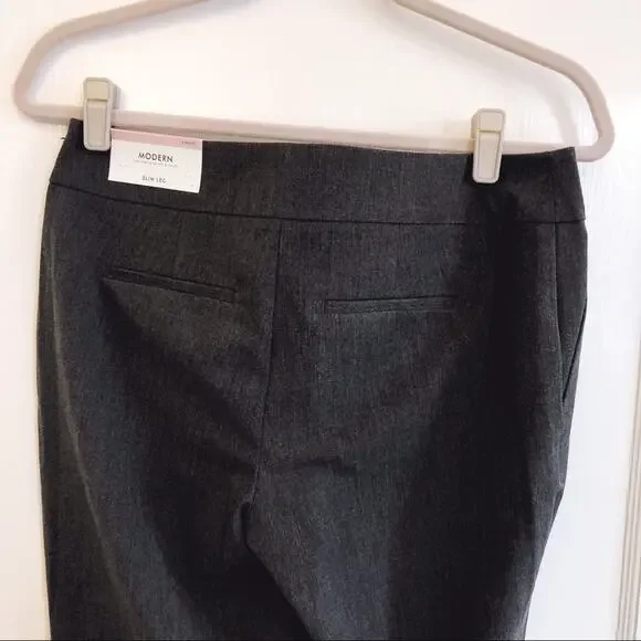 Ann Taylor Gray Modern Slim Leg Dress Pants - Picture 5 of 11